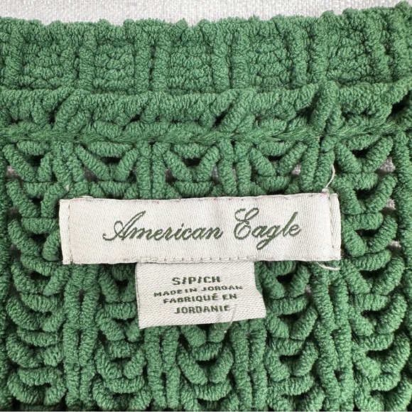 American Eagle Oversized Forest green chunky knit pull over sweater winter fall - Picture 3 of 6